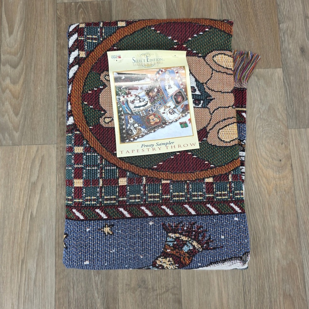 Select Edition Tapestry Throw Frosty Sampler Christmas Holiday Decor‎ 50x60 USA